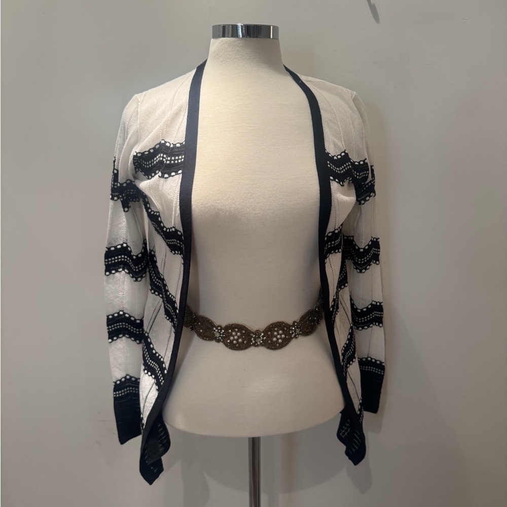 Missoni Black and White Striped Cardigan. Size IT 42 (approx. 10)